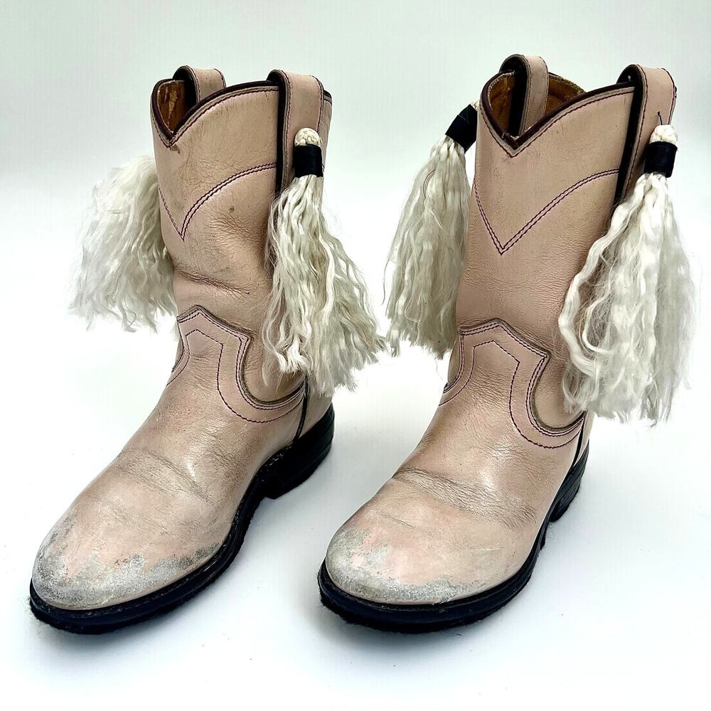 Justin Western Boot Planter Decor Pink Tassel Cowgirl Nursery Rustic Boho Set 2